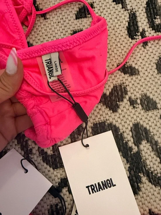 TRIANGL Hot Pink String Bikini with Matching Pouch - Picture 3 of 5